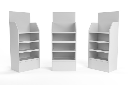 Large Pdq In Store Big Pdq Display Empty Packaging Display With 3 Different Angles 3d ...