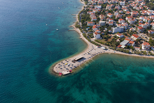 aerial view of the Croatia coastline near Sibenik city