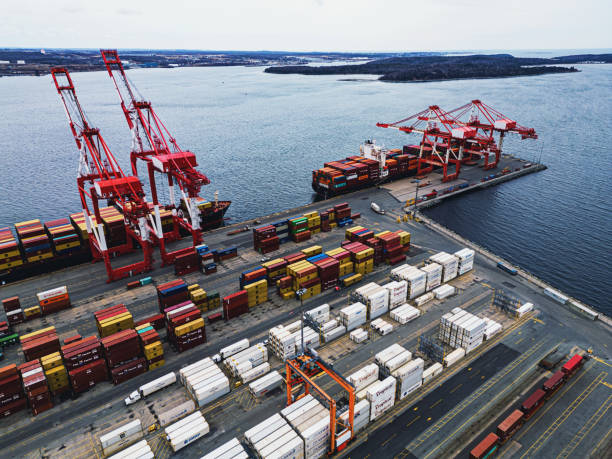 istock Aerial View of Container Pier 1477218726