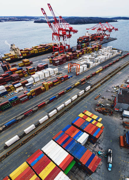 istock Aerial View of Container Pier 1477218776