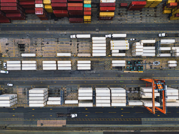 istock Aerial View of Logistics Terminal 1477218777