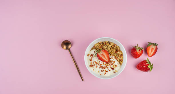 istock Homemade granola with yogurt and strawberries 1477221166
