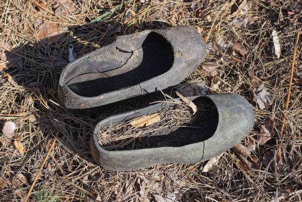 istock shoes from two old black rubber galoshes 1477226901