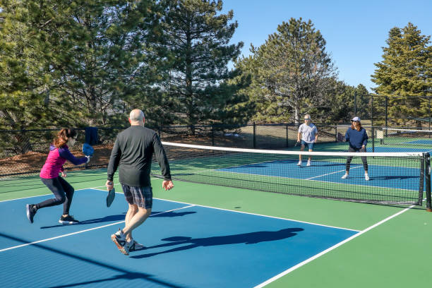 istock Net Approach in a Doubles Game of Pickleball 1477230695