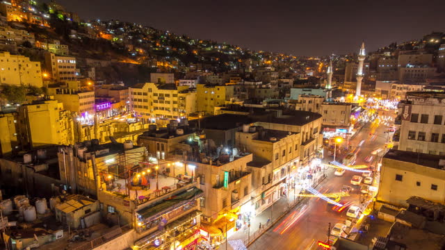 Time lapse of Amman City, The capital of Jordan
