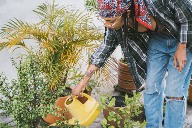 istock woman watering her plants 1477235873