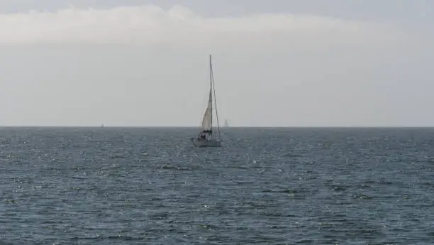 sailboat on the horizon, romantic, Mediterranean Sea