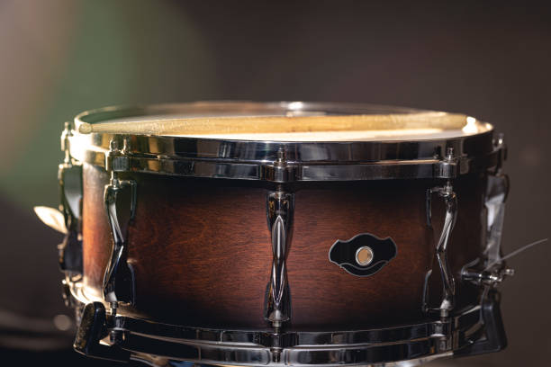 istock Close-up, snare drum on a dark background isolated. 1477241862