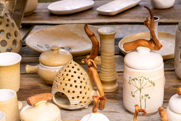 istock Traditional homemade pottery at a traditional crafts fair. 1477244816