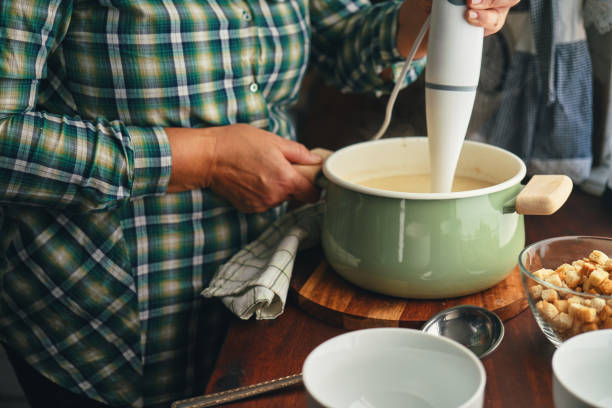 istock Creamy Cauliflower Soup with Vegan Bellalodi Cheese 1477249377