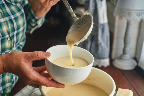 istock Creamy Cauliflower Soup with Vegan Bellalodi Cheese 1477249384