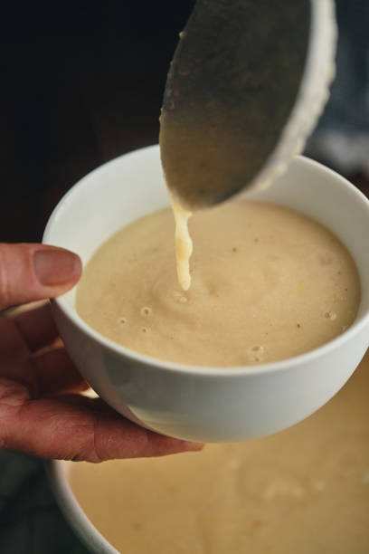istock Creamy Cauliflower Soup with Vegan Bellalodi Cheese 1477249385