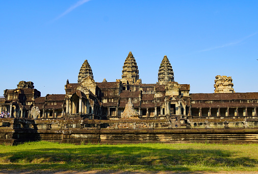 Angkor Wat and Lotus pond in the front