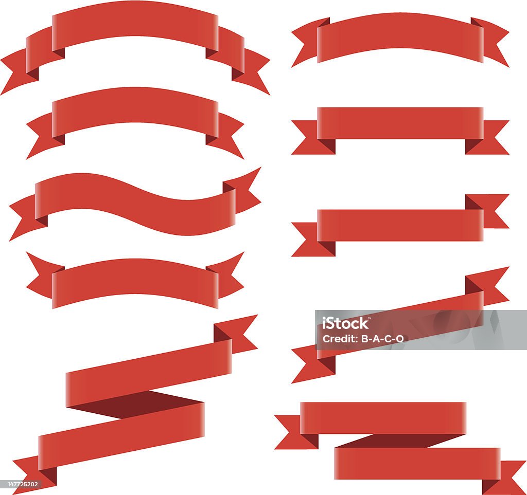 Red Ribbons Stock Illustration - Download Image Now - Ribbon - Sewing Item,  White Color, Angle - iStock