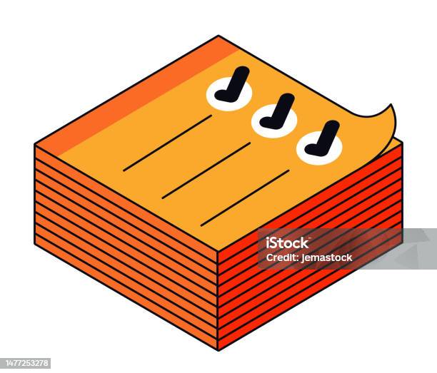 Asset Papper Note Papper Notes With Checklist Stock Illustration - Download Image Now ...