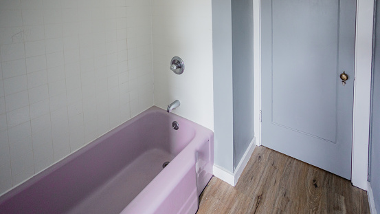 Retro Purple Bathtub in an old home.