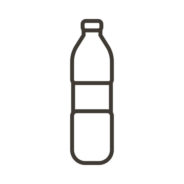 ilustrações, clipart, desenhos animados e ícones de ilustração linear linear do contorno do contorno do ícone da linha fina do vetor de uma garrafa de água ou refrigerante - water bottle purified water water drink
