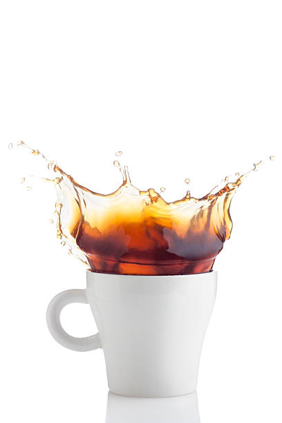 istock Splash of coffee in white cup 147727267
