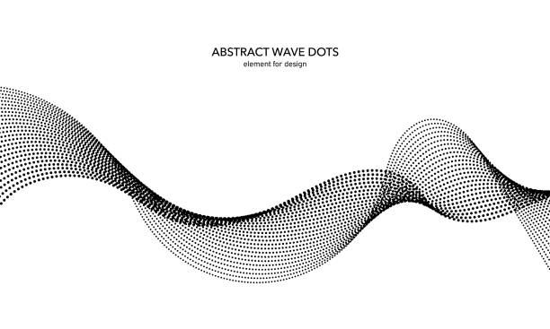 illustrations, cliparts, dessins animés et icônes de elément pointillé d’onde abstrait pour la conception. ligne stylisée avec point sur fond artistique. les vagues varient avec des lignes de points. égaliseur de piste de fréquence numérique. corde ondulée lisse et incurvée. illustration vectoriell - musical instrument string illustrations