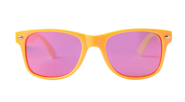istock New stylish sunglasses with yellow frame isolated on white 1477279167