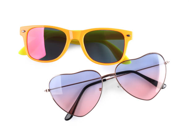 istock Different stylish sunglasses on white background. Sun protection 1477279695