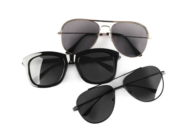 istock Different stylish sunglasses on white background. Sun protection 1477279724