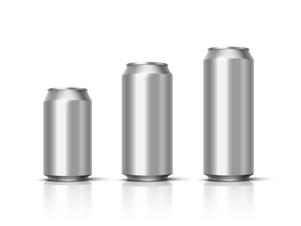 istock Aluminium beer, energy drink or soda pack mock up. Vector realistic blank metallic cans with mirror reflection isolated on white background 1477291751