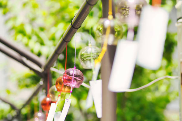 istock Japanese glass wind chimes and blur background 1477294028