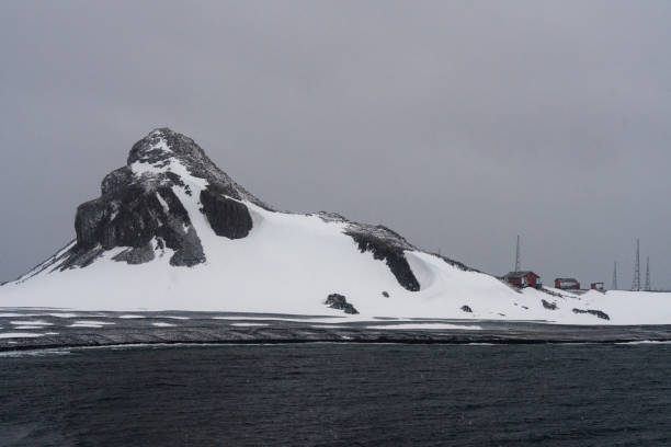 istock Base Brown in Antarctica from the ocean at a distance 1477297449