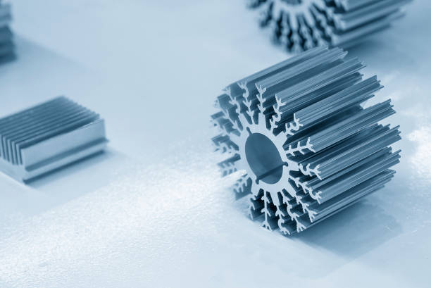 istock The circular shape of aluminum heat sink profile. 1477299550