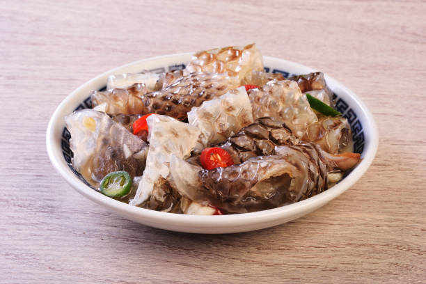 istock Cold fish skin in sauce 1477299606