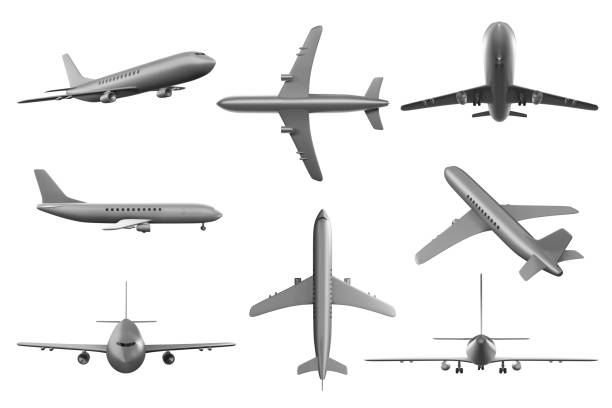 istock Set of airplane collection isolated on white background 3d illustration 1477301417