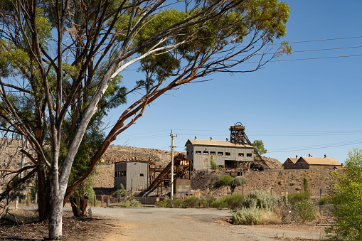 Site of old Junction Mine in Broken Hill, New South Wales, Australia. The Broken Hill Junction Silver Mining Co. was formed here in 1886.