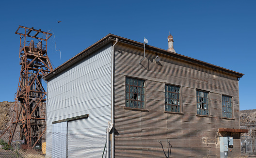 Old run down rustic wooden house in the old gold mining ghost town of Bodie, California.