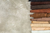 Material for creating handmade production at leather workshop.