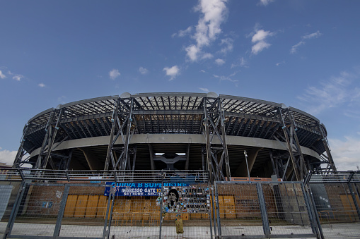 Naples, Italy - March 2023: The Diego Armando Maradona Stadium, home to S.S.C. Napoli in Naples, Italy
