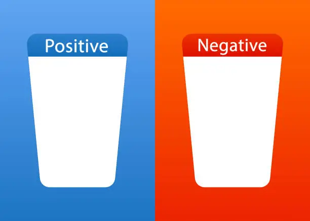 Vector illustration of Positive and negative comparison. List of pros and cons. Positive and negative result. Vector illustration