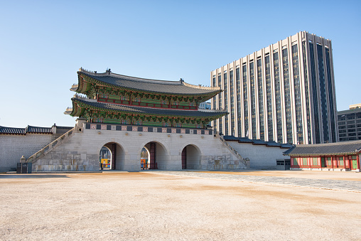 beijing,china- October 30, 2015: gate of tsinghua university in blue sky