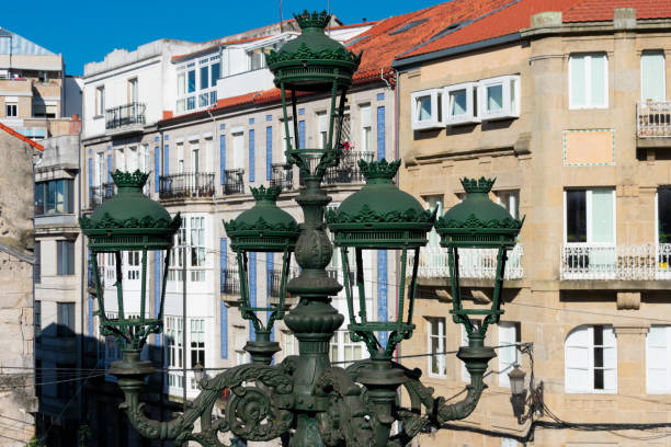 Old street lamp in Vigo, Galicia. Spain