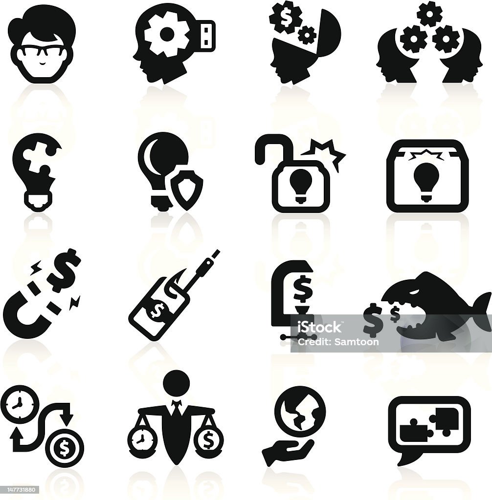 Conjunto de iconos Conceptos de negocio - arte vectorial de Abrir con llave libre de derechos