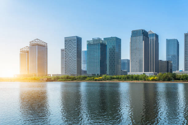 istock Tianjin city waterfront downtown skyline,China. 1477320791