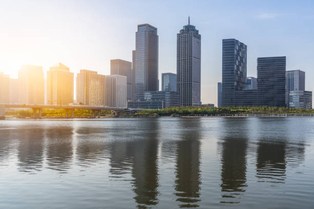 istock Tianjin city waterfront downtown skyline,China. 1477320837