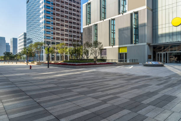 istock modern buildings and empty pavement in china 1477320994