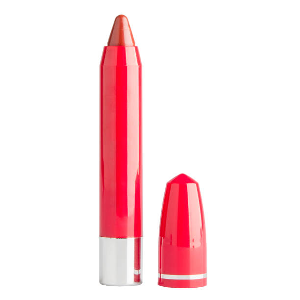 istock Open lipstick of a light shade in a pencil case on a white background 1477322764