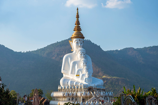 The Great Buddha (Daibutsu) bronze statue of the Wat Doi Phra Chan-in Buddhist temple, Japanese temple