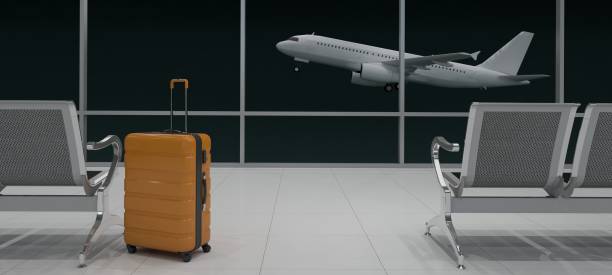istock Suitcases in airport waiting area 1477324551