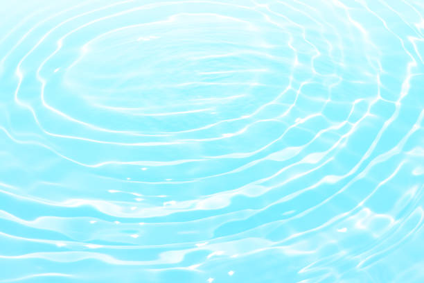 istock Defocus blurred transparent blue colored clear calm water surface texture with splashes and bubbles. Trendy abstract nature background. Water waves in sunlight with copy space. Blue water shine 1477350755