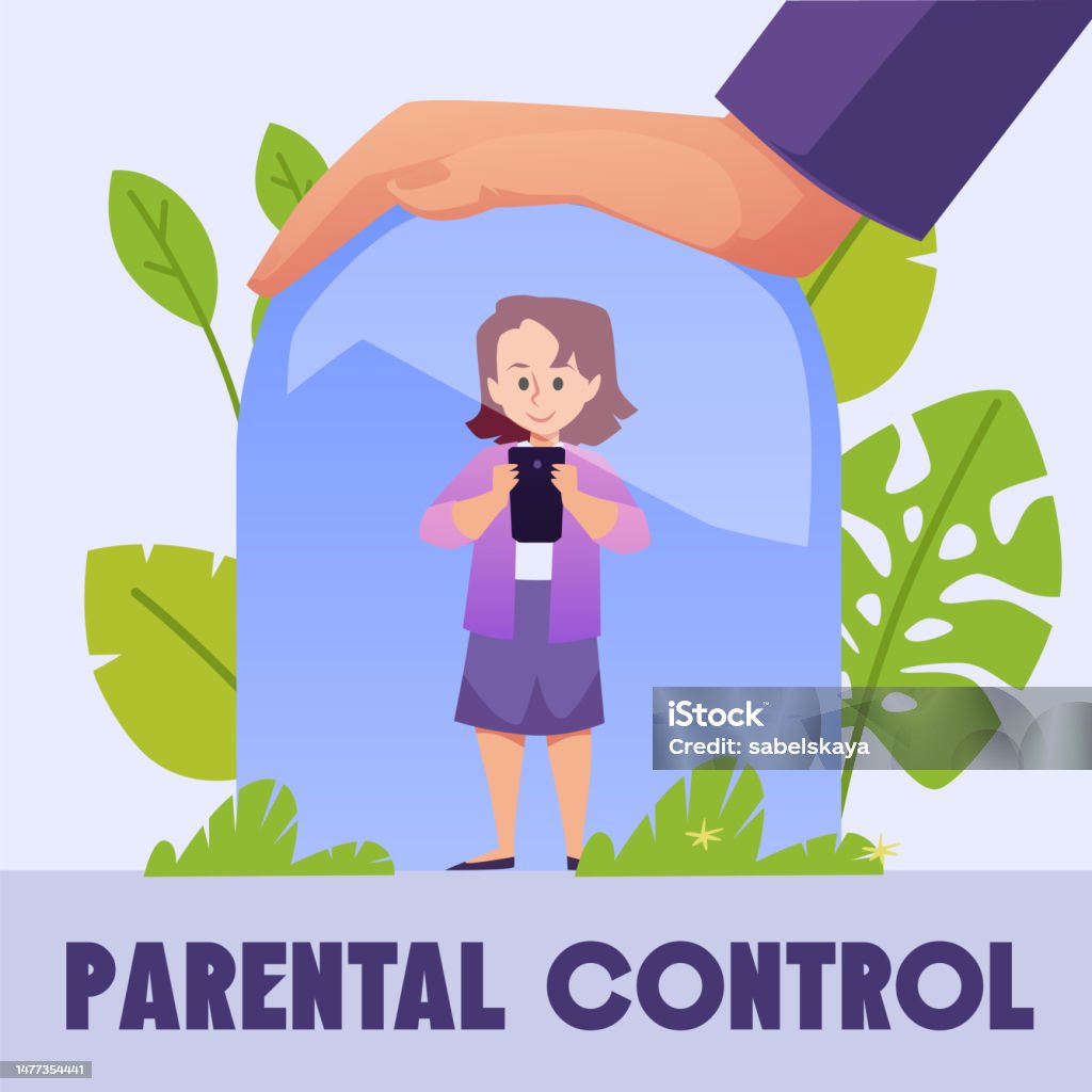 Control Parents Parental Control Of Children Access To Internet Flat Vector ...