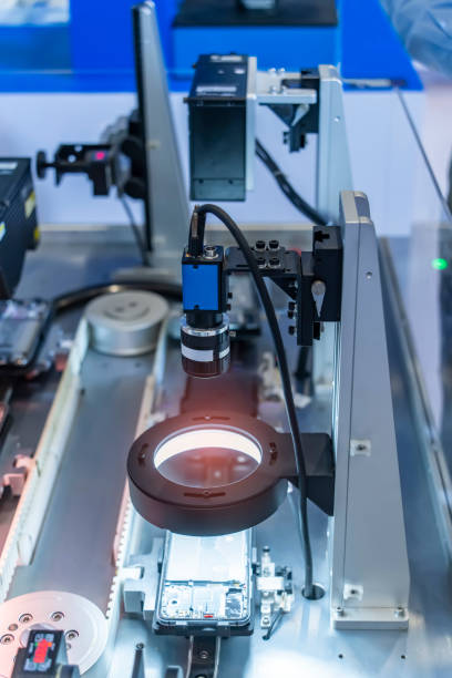 istock smart robot in manufacturing industry for industry 4.0 and technology concept. Robotic vision sensor camera system. 1477355986