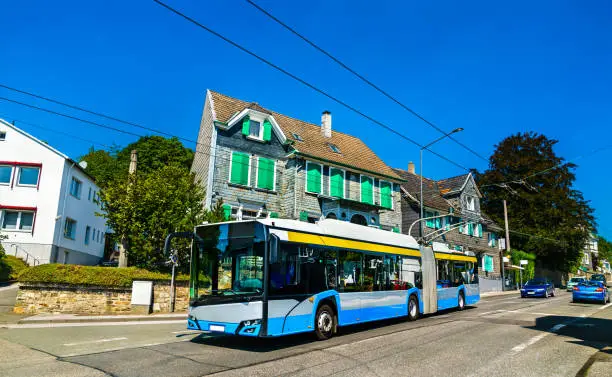 Electric bus or trolleybus in Solingen - North Rhine-Westphalia, Germany